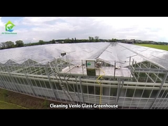 Nettoyage de la serre en verre de Venlo