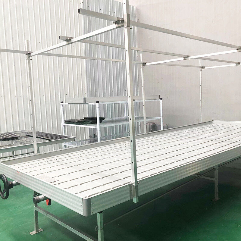Éboulement personnalisé à double couche Table de culture d'inondation Lit de semence banc roulant mobile et adapté aux fleurs